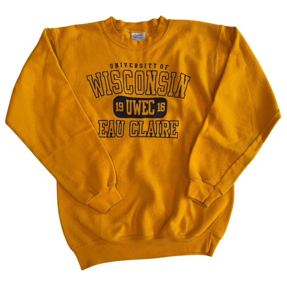 Port and Company University of Wisconsin Eau Claire UWEC Sweatshirt Yellow Small